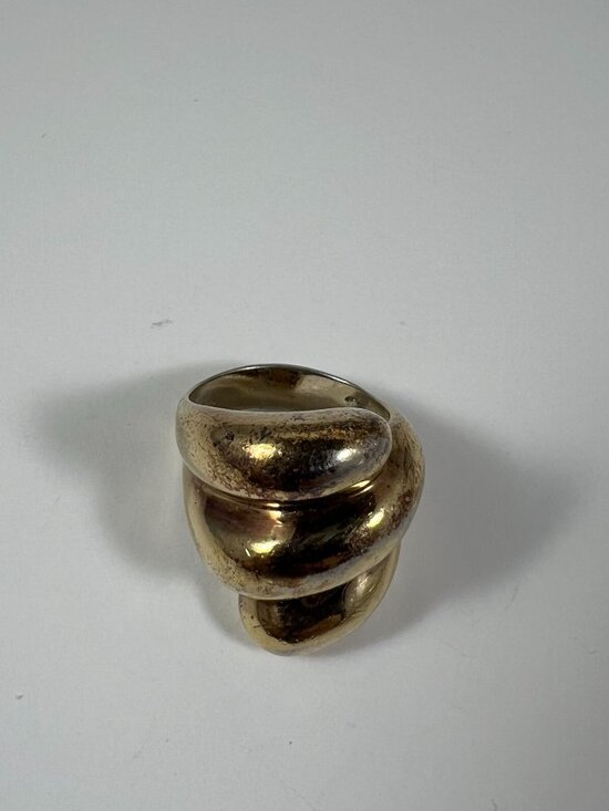 Vintage Gold-Tone Statement Ring Spiral Design Size 6.5 - Picture 2 of 3